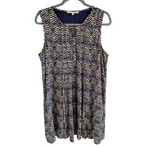 Daniel Rainn Woman Size L Shift Dress Lined Colorful Geometric print Casual